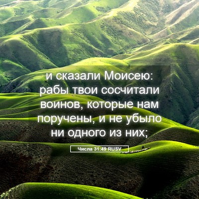 Picture 05 - Числа 31:49 RUSV - и сказали Моисею: рабы твои - Bible Verse Picture