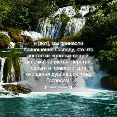 Picture 05 - Числа 31:50 RUSV - и [вот], мы принесли - Bible Verse Picture