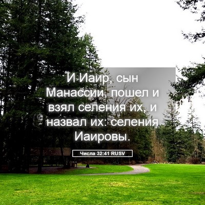Picture 05 - Числа 32:41 RUSV - И Иаир, сын Манассии, пошел - Bible Verse Picture