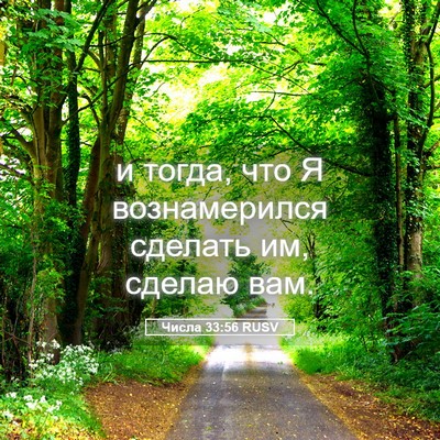 Picture 05 - Числа 33:56 RUSV - и тогда, что Я вознамерился - Bible Verse Picture