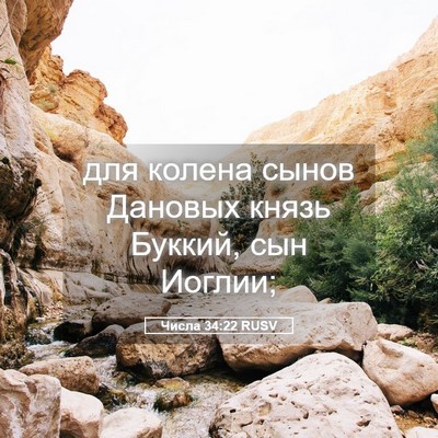 Picture 05 - Числа 34:22 RUSV - для колена сынов Дановых - Bible Verse Picture