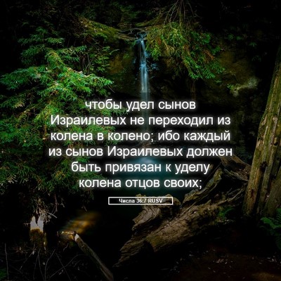 Picture 05 - Числа 36:7 RUSV - чтобы удел сынов - Bible Verse Picture