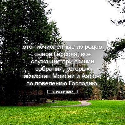 Picture 05 - Числа 4:41 RUSV - это--исчисленные из родов - Bible Verse Picture