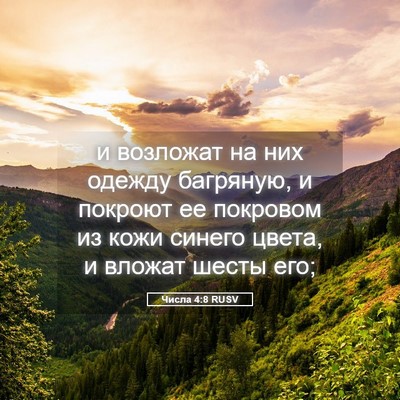 Picture 05 - Числа 4:8 RUSV - и возложат на них одежду - Bible Verse Picture