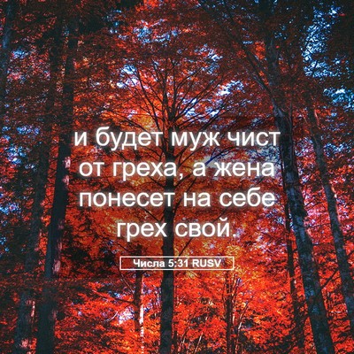 Picture 05 - Числа 5:31 RUSV - и будет муж чист от греха, а - Bible Verse Picture