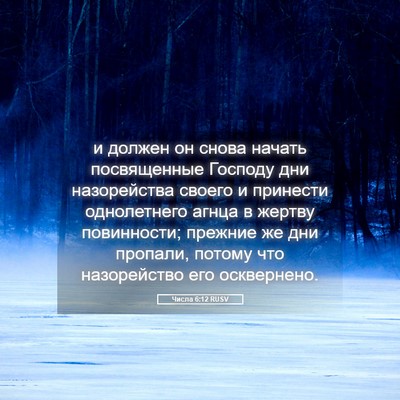 Picture 05 - Числа 6:12 RUSV - и должен он снова начать - Bible Verse Picture
