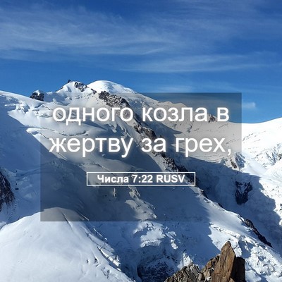 Picture 05 - Числа 7:22 RUSV - одного козла в жертву за - Bible Verse Picture