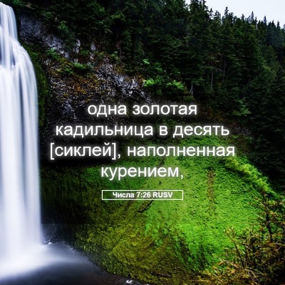 Picture 05 - Числа 7:26 RUSV - одна золотая кадильница в - Bible Verse Picture