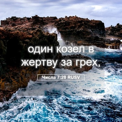 Picture 05 - Числа 7:28 RUSV - один козел в жертву за - Bible Verse Picture