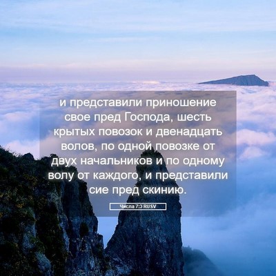 Picture 05 - Числа 7:3 RUSV - и представили приношение - Bible Verse Picture