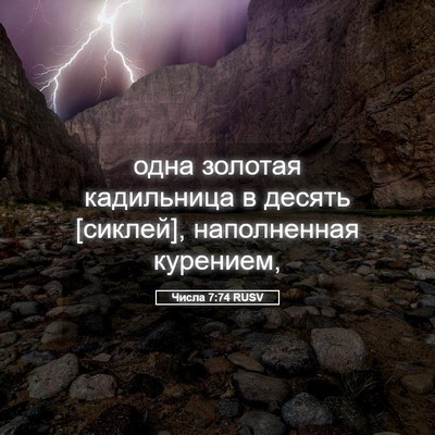 Picture 05 - Числа 7:74 RUSV - одна золотая кадильница в - Bible Verse Picture