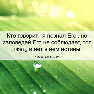 Picture 06 - 1 Иоанна 2:4 RUSV - Кто говорит: 'я познал Его', - Bible Verse Picture