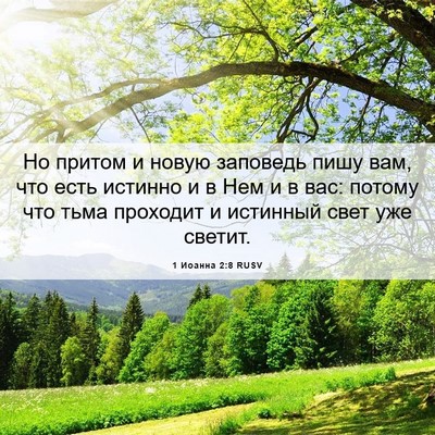 Picture 06 - 1 Иоанна 2:8 RUSV - Но притом и новую заповедь - Bible Verse Picture