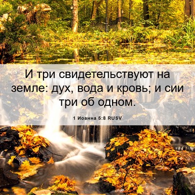 Picture 06 - 1 Иоанна 5:8 RUSV - И три свидетельствуют на - Bible Verse Picture