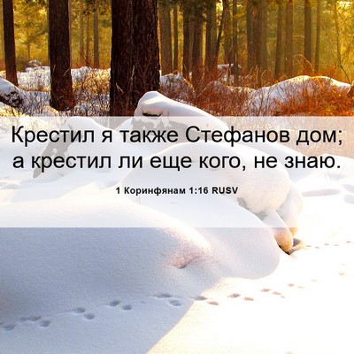 Picture 06 - 1 Коринфянам 1:16 RUSV - Крестил я также Стефанов - Bible Verse Picture