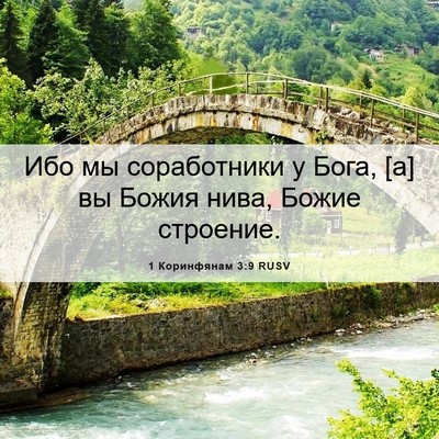 Picture 06 - 1 Коринфянам 3:9 RUSV - Ибо мы соработники у Бога, - Bible Verse Picture