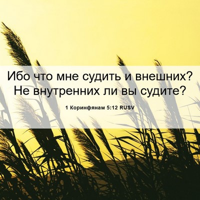 Picture 06 - 1 Коринфянам 5:12 RUSV - Ибо что мне судить и - Bible Verse Picture