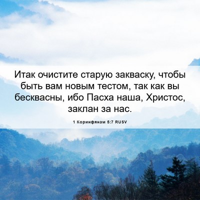 Picture 06 - 1 Коринфянам 5:7 RUSV - Итак очистите старую - Bible Verse Picture