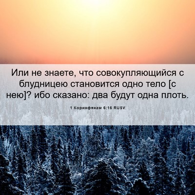 Picture 06 - 1 Коринфянам 6:16 RUSV - Или не знаете, что - Bible Verse Picture