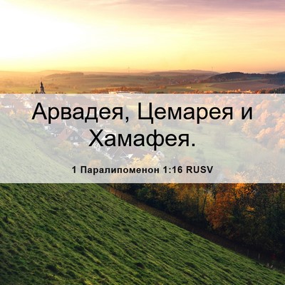 Picture 06 - 1 Паралипоменон 1:16 RUSV - Арвадея, Цемарея и - Bible Verse Picture