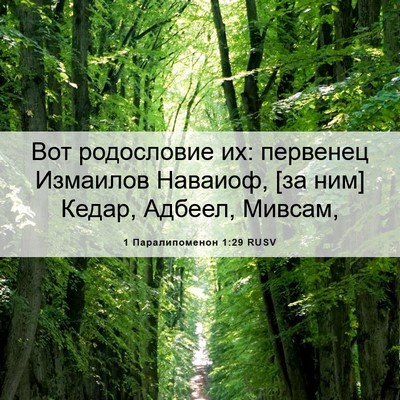 Picture 06 - 1 Паралипоменон 1:29 RUSV - Вот родословие их: - Bible Verse Picture