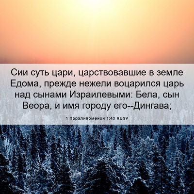 Picture 06 - 1 Паралипоменон 1:43 RUSV - Сии суть цари, - Bible Verse Picture