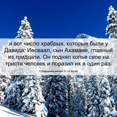 Picture 06 - 1 Паралипоменон 11:11 RUSV - и вот число храбрых, - Bible Verse Picture