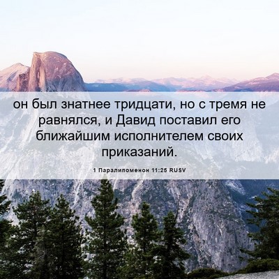 Picture 06 - 1 Паралипоменон 11:25 RUSV - он был знатнее тридцати, но - Bible Verse Picture