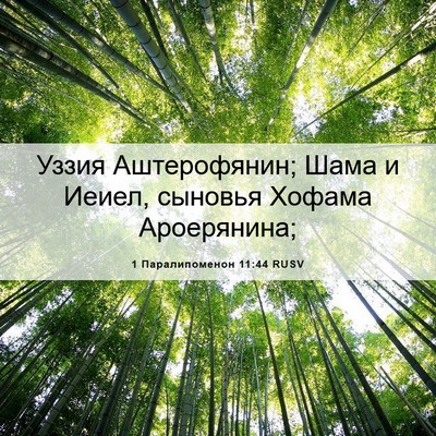Picture 06 - 1 Паралипоменон 11:44 RUSV - Уззия Аштерофянин; Шама и - Bible Verse Picture