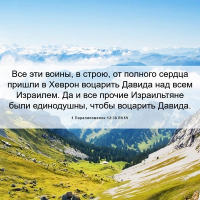 Picture 06 - 1 Паралипоменон 12:38 RUSV - Все эти воины, в строю, от - Bible Verse Picture