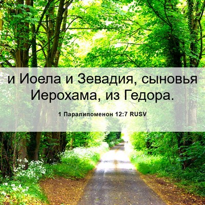 Picture 06 - 1 Паралипоменон 12:7 RUSV - и Иоела и Зевадия, сыновья - Bible Verse Picture