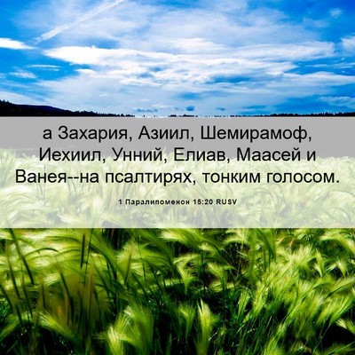 Picture 06 - 1 Паралипоменон 15:20 RUSV - а Захария, Азиил, - Bible Verse Picture