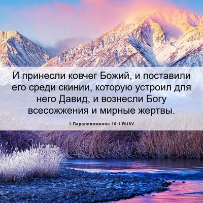 Picture 06 - 1 Паралипоменон 16:1 RUSV - И принесли ковчег Божий, и - Bible Verse Picture