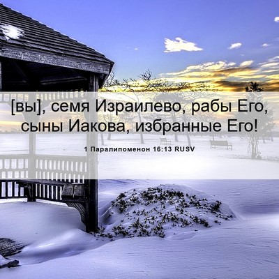 Picture 06 - 1 Паралипоменон 16:13 RUSV - [вы], семя Израилево, рабы - Bible Verse Picture