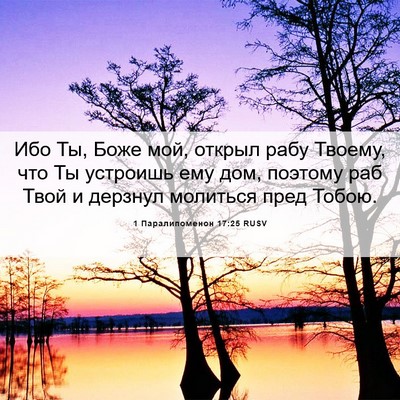 Picture 06 - 1 Паралипоменон 17:25 RUSV - Ибо Ты, Боже мой, открыл - Bible Verse Picture