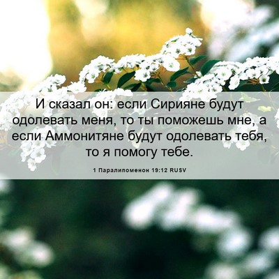 Picture 06 - 1 Паралипоменон 19:12 RUSV - И сказал он: если Сирияне - Bible Verse Picture