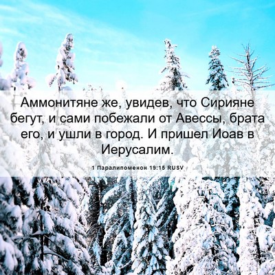 Picture 06 - 1 Паралипоменон 19:15 RUSV - Аммонитяне же, увидев, что - Bible Verse Picture