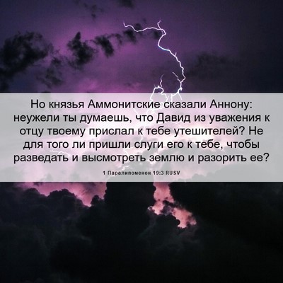 Picture 06 - 1 Паралипоменон 19:3 RUSV - Но князья Аммонитские - Bible Verse Picture