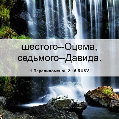Picture 06 - 1 Паралипоменон 2:15 RUSV - шестого--Оцема, - Bible Verse Picture