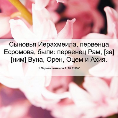 Picture 06 - 1 Паралипоменон 2:25 RUSV - Сыновья Иерахмеила, - Bible Verse Picture