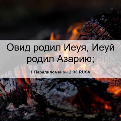 Picture 06 - 1 Паралипоменон 2:38 RUSV - Овид родил Иеуя, Иеуй родил - Bible Verse Picture