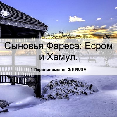 Picture 06 - 1 Паралипоменон 2:5 RUSV - Сыновья Фареса: Есром и - Bible Verse Picture