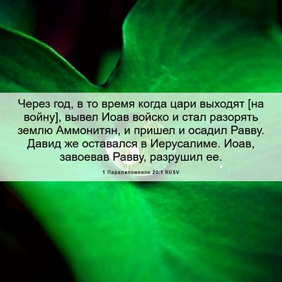 Picture 06 - 1 Паралипоменон 20:1 RUSV - Через год, в то время когда - Bible Verse Picture