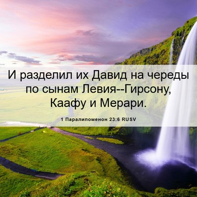 Picture 06 - 1 Паралипоменон 23:6 RUSV - И разделил их Давид на - Bible Verse Picture