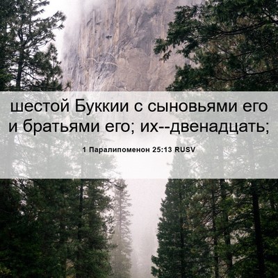 Picture 06 - 1 Паралипоменон 25:13 RUSV - шестой Буккии с сыновьями - Bible Verse Picture
