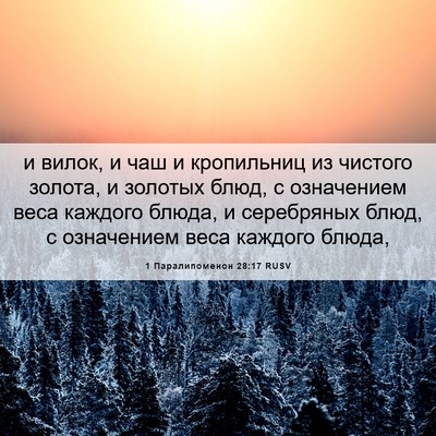 Picture 06 - 1 Паралипоменон 28:17 RUSV - и вилок, и чаш и кропильниц - Bible Verse Picture