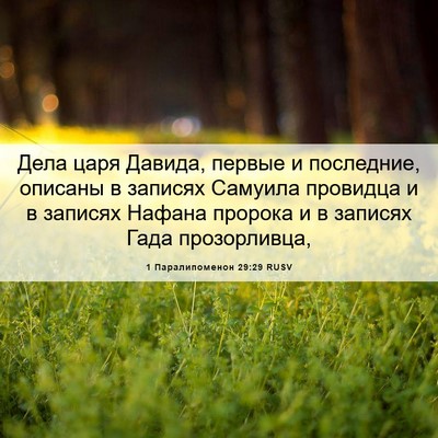 Picture 06 - 1 Паралипоменон 29:29 RUSV - Дела царя Давида, первые и - Bible Verse Picture