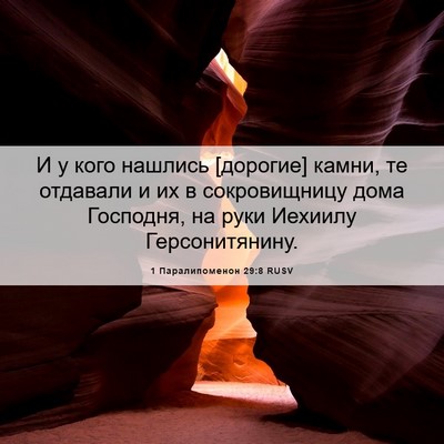Picture 06 - 1 Паралипоменон 29:8 RUSV - И у кого нашлись [дорогие] - Bible Verse Picture