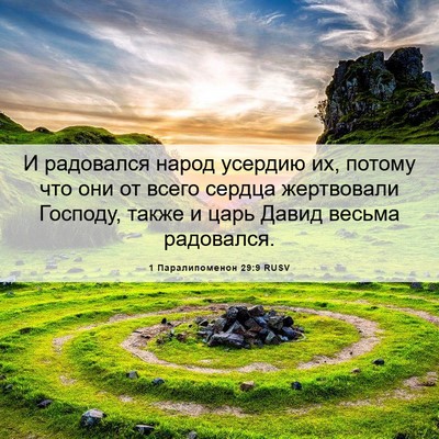 Picture 06 - 1 Паралипоменон 29:9 RUSV - И радовался народ усердию - Bible Verse Picture