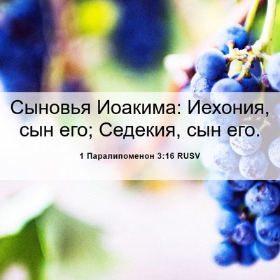 Picture 06 - 1 Паралипоменон 3:16 RUSV - Сыновья Иоакима: Иехония, - Bible Verse Picture